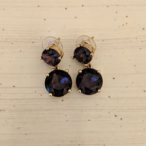 Kate Spade crystal cort drop earrings - purple